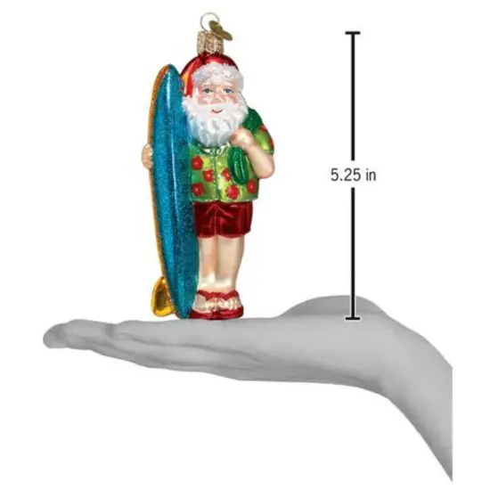 Old World Christmas 5.25 In Surfer Santa Christmas Tree Ornament , Ornament Beach Ocean Multicolored {2}