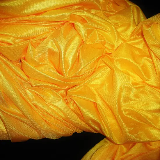 1 Yard Yellow Tricot Polyester Fabric Low Stretch 108&Prime;-120&Prime; Wide {3}