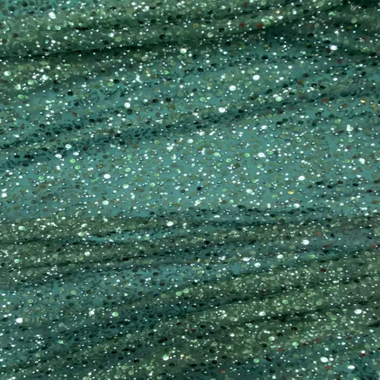 1 Yard Hunter Green Beaded Sequin Mesh Lace Fabric For Dresses Gowns Overlays {2}