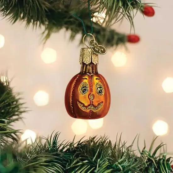 Old World Christmas 1.75 In Mini Jack O'lantern Halloween Tree Ornament , Pumpkin Orange {3}