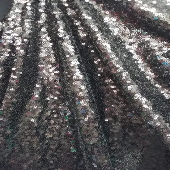 1 Yard Sparkling Sequin Backdrop Fabric Polyester Decorative Drapery 4 ft. W X 8 ft. H Black {1}