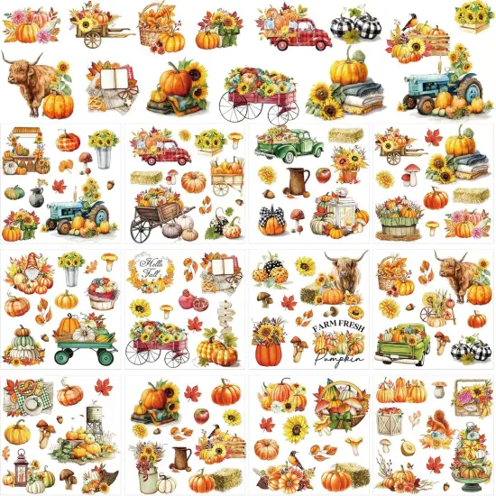 Fall Rub on Transfers for Crafts - 12 Sheets {1}