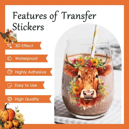 20 Sheets Fall Pumpkin Rub on Transfer {5}