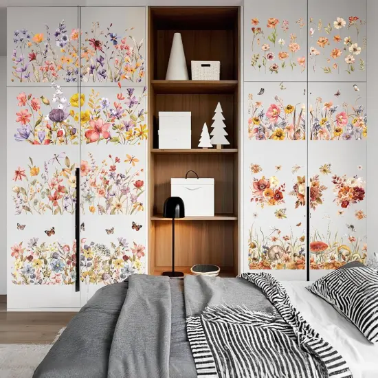 Autumn Flower Rub on Transfers for Crafts: 8 Pcs {2}