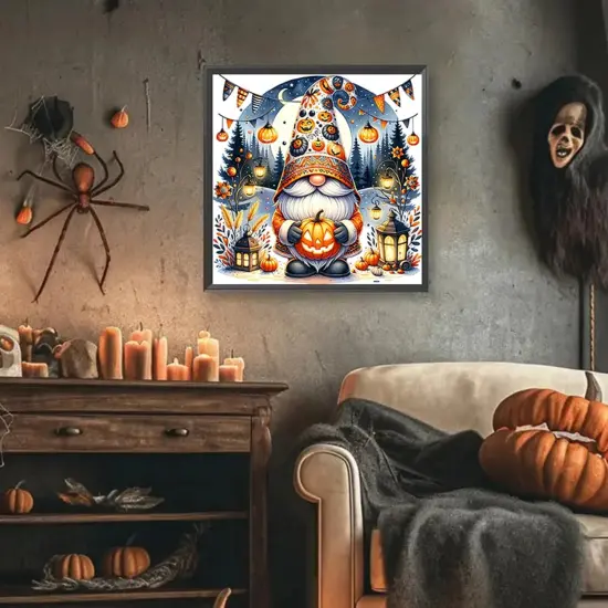 Halloween Gnome Pumpkin Moon Diamond Art Kits for Adults {3}