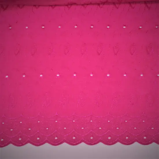 1 Yard Fuchsia Medium Eyelet Fabric with Soft Texture and Double Border 41/42 Inches Wide {1}