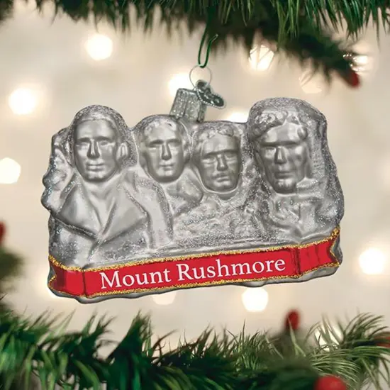 Old World Christmas 2.75 In Mount Rushmore Christmas Tree Ornament , Black Hills South Dakota Gray {3}