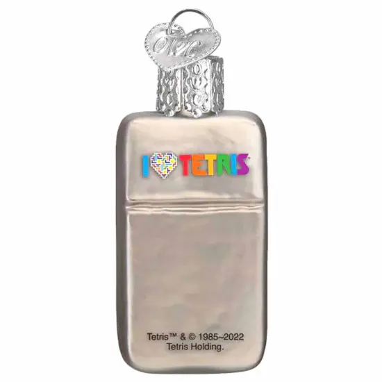 Old World Christmas 2.0 Inch Mini Tetris Christmas Tree Ornament , Gumdrops Collection Puzzle Game Silver {2}