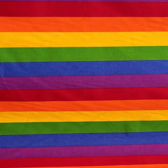 1 Yard Rainbow Stripe Poly Cotton Fabric 59/60 Inch Width {3}