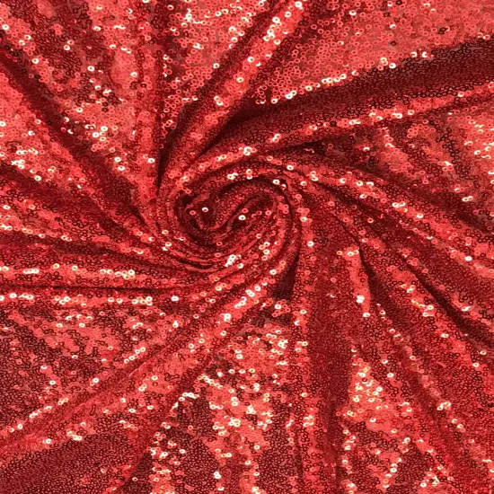 1 Yard Sparkling Red Glitz Sequin Fabric 52/54 Inches Wide {1}