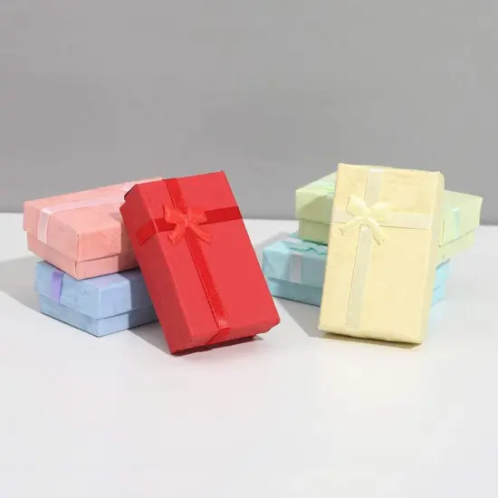 24 PCS Paper Gift Boxes with Lids and Ribbon Bows for Jewelry Display-Rings, Watches, Necklaces, Earrings and Bracelet Gift Packaging Box,6 Colors {5}