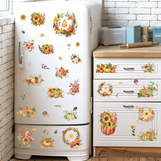 12 Sheet Pumpkin Floral Fall Rub on Transfer for Crafts {3}