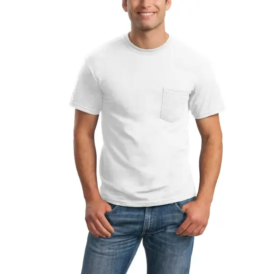 Gildan Ultra Cotton Pocket T-Shirt for Men's White {1}