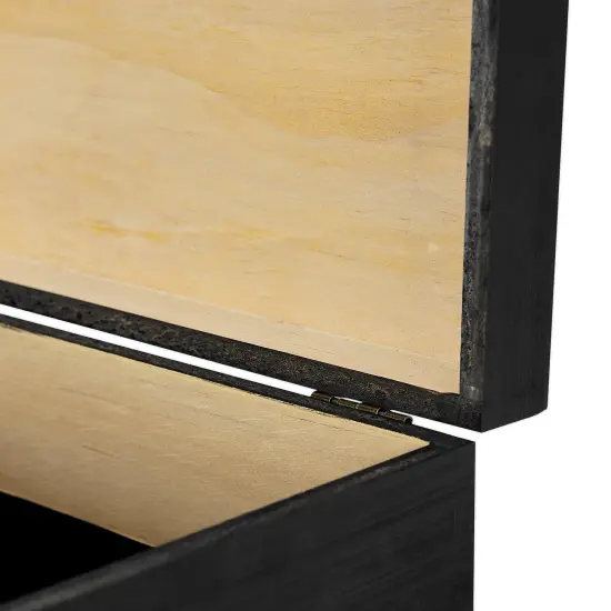 Makerflo Medium Pine Wood Memory Box with Black Felt Inside and Hinged with Clasp of Front, Keepsake Wooden Box Ideal for Craft and Personalization (Laser Engraving, Epoxy, UV DTF, and Vinyl) {4}