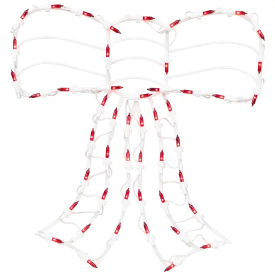 Northlight Lighted Bow Christmas Window Silhouette Decoration - 14" - Red {3}