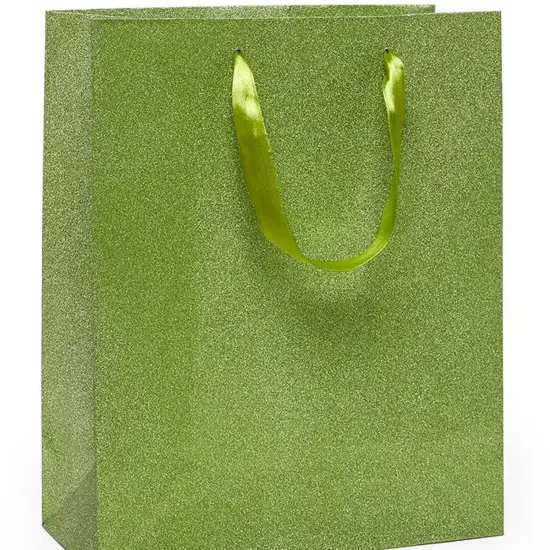 Glamorous Glitter Grain Totes Large Size 10 1/4'' x 4 3/4'' x 12 5/8'' Lime {5}