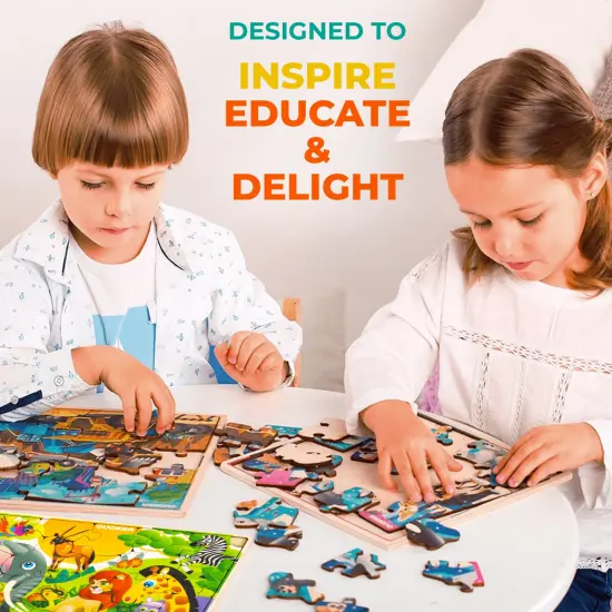 QUOKKA Wooden Africa Puzzles for Kids Ages 3-5 – 28 Pieces Toddlers Kids Puzzles Ages 4-8 Year Olds – Wood Africa Toys for Children 6-8 yo | Africa Animals {5}