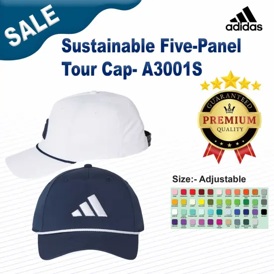Adidas&reg; Sustainable Five-Panel Tour Cap Black {3}