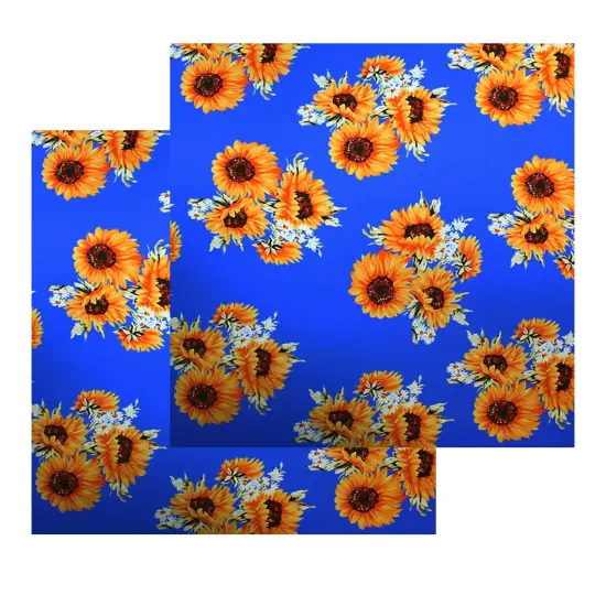 Sunflower Clusters Printed Spandex Fabric {4}