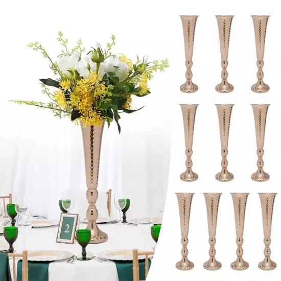 10pcs Tall Trumpet Vases Wedding Table Centerpieces Display Party Event Decor {1}