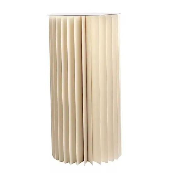 32" Ivory Folding DIY Accordion Pillar Cardboard Display Stand Pedestal Box {1}