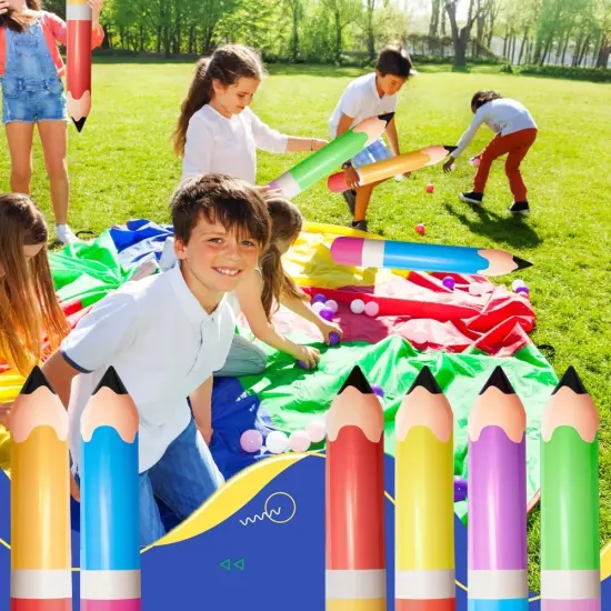 6 Pcs 27.6 Inch Pencil Balloons Multicolor {3}