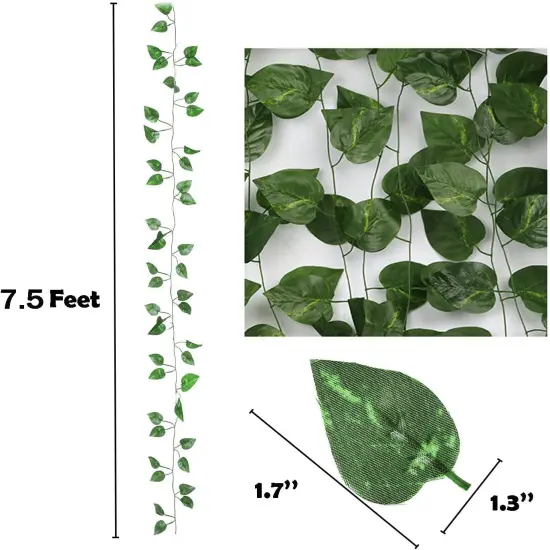 360 Feet 48 Pack Fake Greenery Hanging Garland, Ivy Leaf Plants {3}