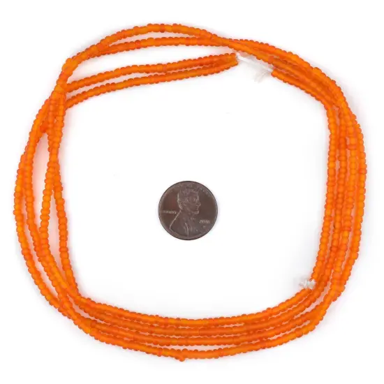 The Bead Chest Translucent Orange Matte Glass Seed Beads (3mm) - 24 inch Strand of Quality Glass Beads {2}