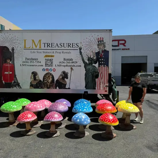 Small Purple Mushroom Over Sized Statue {3}