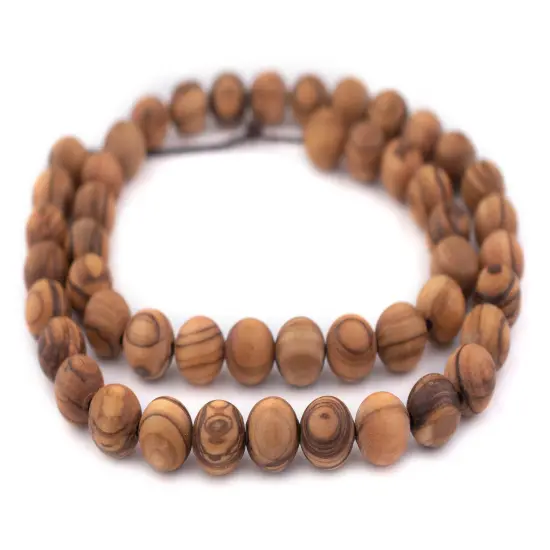 The Bead Chest Olive Wood Beads - Full Strand of Round Christian Rosary Prayer Beads (12mm, Natural) {3}
