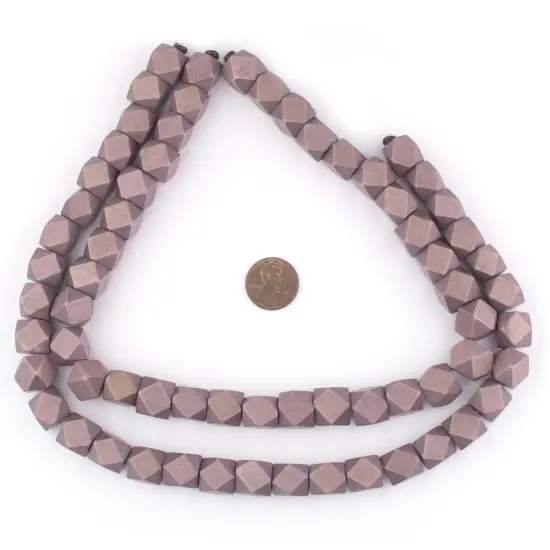 The Bead Chest Brown Cornerless Cube Wood Beads: 12mm Diamond Cut Natural Organic Beads for Jewelry Making {2}