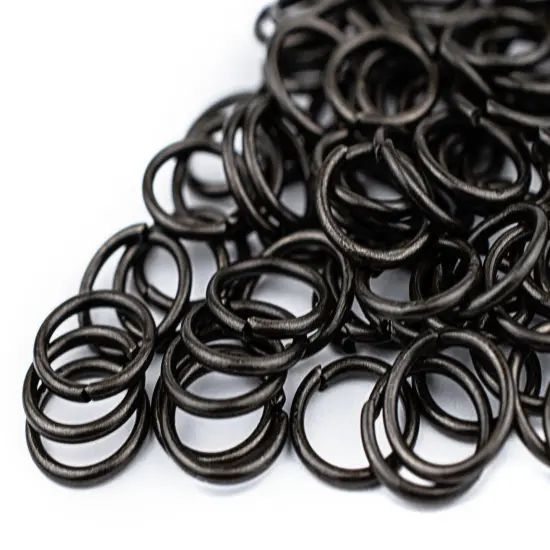 The Bead Chest Black 10mm Round Open Jump Rings, Pack of 100 {3}