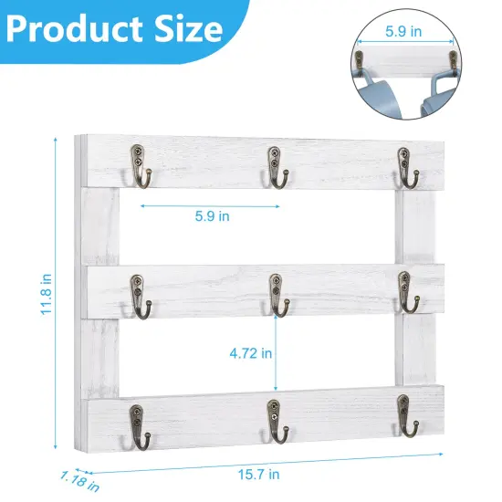 2pcs Three-Tier Wall-Mounted Cup Holder Ornament Organizer White {3}