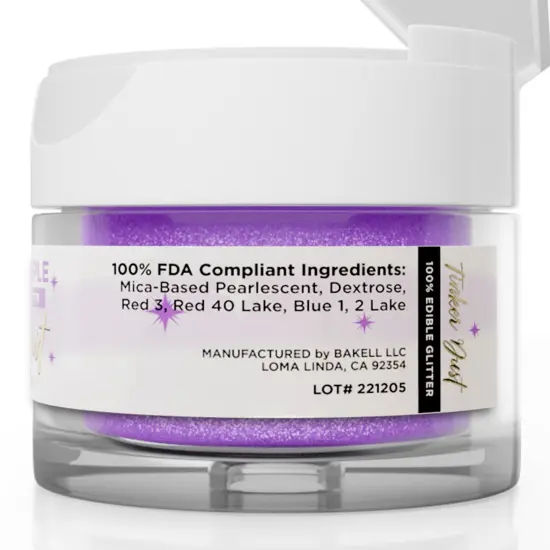 Bakell - Pollipop Purple Tinker Dust Edible Glitter (5g, 1x Jar) for Food, Desserts, and Beverages! {6}