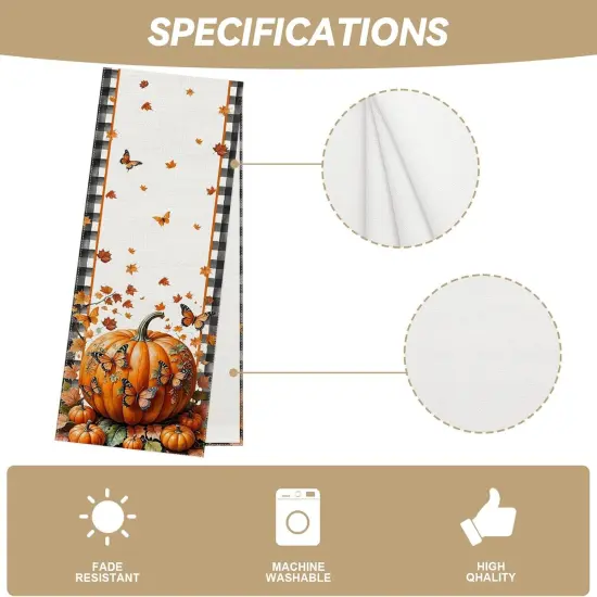 Black and White Buffalo Check Plaid Fall Table Runner {3}