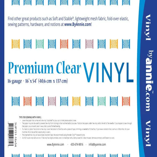 ByAnnie's Premium Clear Vinyl 16 Gauge 16"X54" {4}