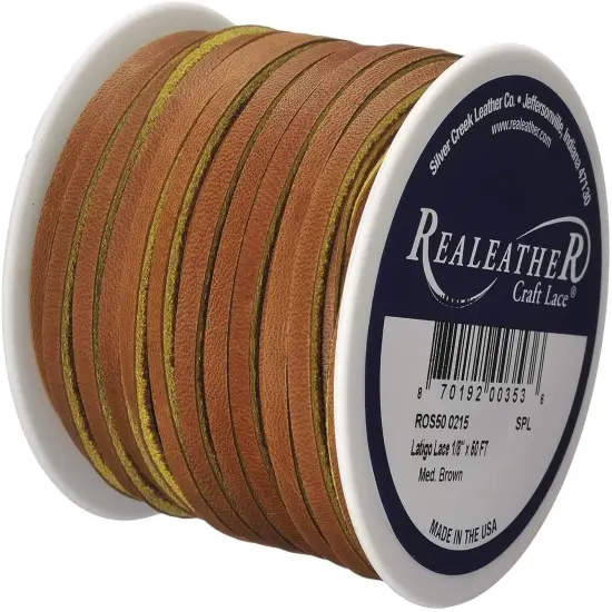 Realeather Latigo Lace Spool, 1/8"x50' - Made USA Black {3}