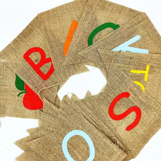 Back to School Burlap Banner First Day of School {2}