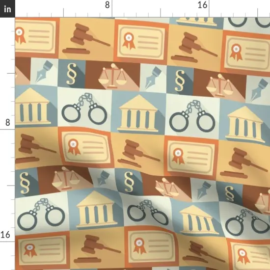 Various Fabrics by the Yard or Fat Quarter Law Justice Scales Pen Judge Custom Printed Fabric by Spoonflower {2}