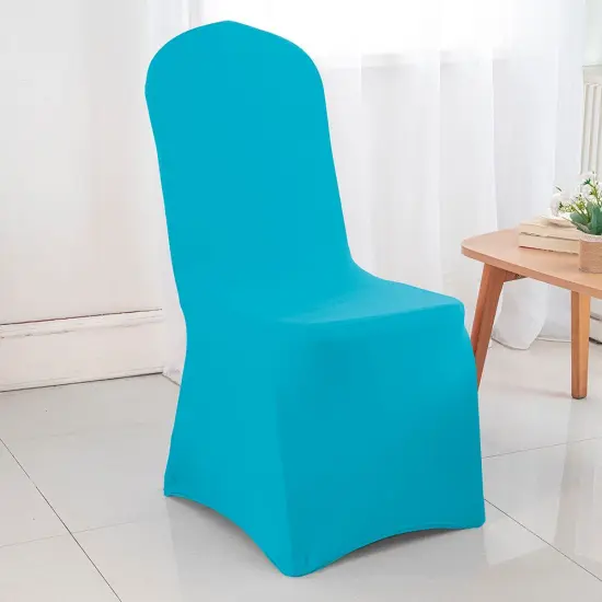 Turquoise Spandex Banquet Chair Cover with Stretch Fit for Events and Weddings {1}