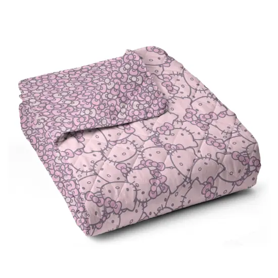 Sanrio Hello Kitty and Friends Quilted Blanket Kitty Pink {4}