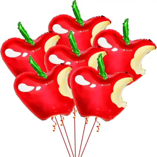 6 Pcs of Apple Foil Red Balloons {1}