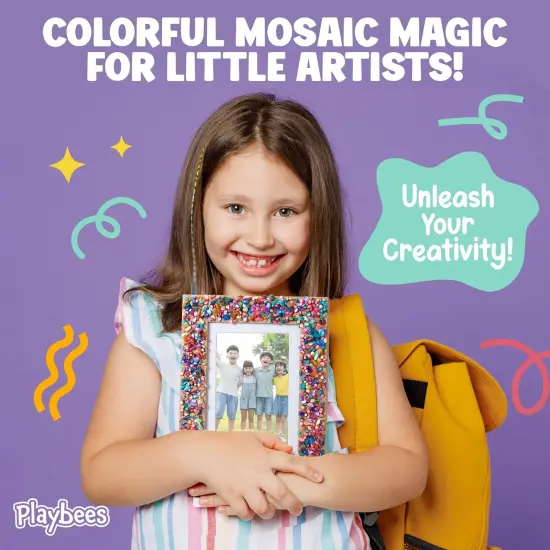 Kids Picture Frame Mosaic Craft Kit Craft DIY Arts & Crafts for Kids Frame Kit Great Birthday Gifts for 3 4 5 6 7 8 9 10 11 12 Year Old Holiday Christmas Gift for Girls {4}