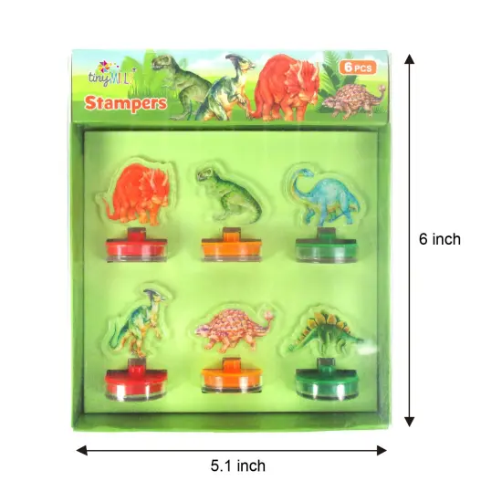 Jurassic Dinosaur Acrylic Self-Inking Stampers, 6 Pcs {3}