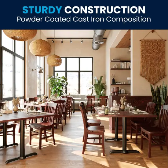 Emma and Oliver 5'' x 22'' Restaurant Table T-Base with 3'' Dia. Table Height Column Black {3}