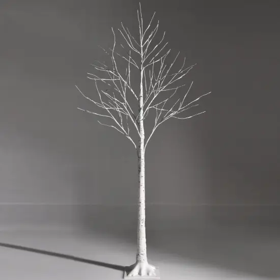 5 Feet Pre-lit White Twig Birch Tree with 72 LED Lights for Christmas {6}