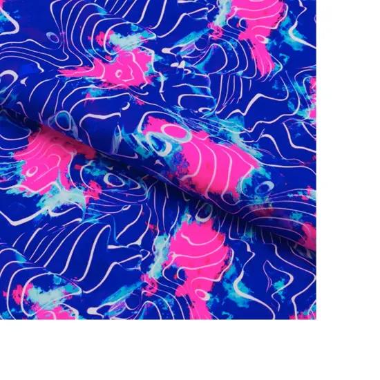 Paintball Waves Printed Spandex Fabric Multicolor {6}