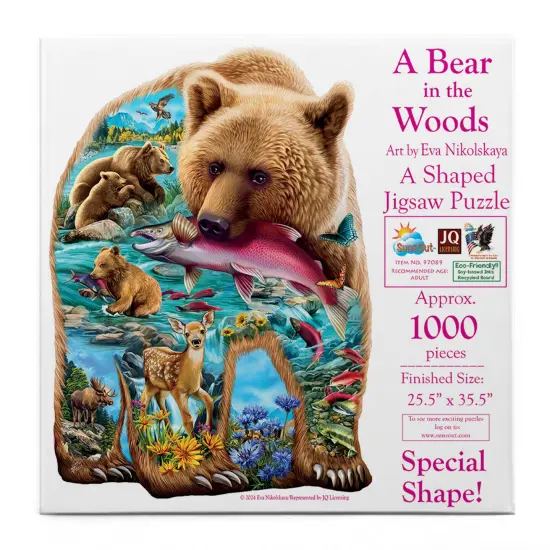 Sunsout A Bear in the Woods 1000 pc Special Shape Jigsaw Puzzle 97089 {4}