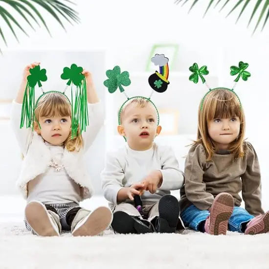 9PCS St Patricks Day Headband,St.Patrick'S Day Green Shamrock Clover Headband for Women Girls Hair Accessories Headwear {5}