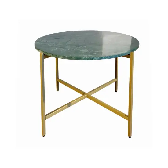 Green Marble Nesting Table with Golden Metal Frame (17" Height) | Elegant & Sturdy Side Table | Luxurious Space-Saving Design | Perfect for Living Room, Bedroom, Office & Home D&eacute;cor {1}